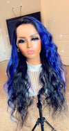 Human hair lace front wig *Bleu Sky*